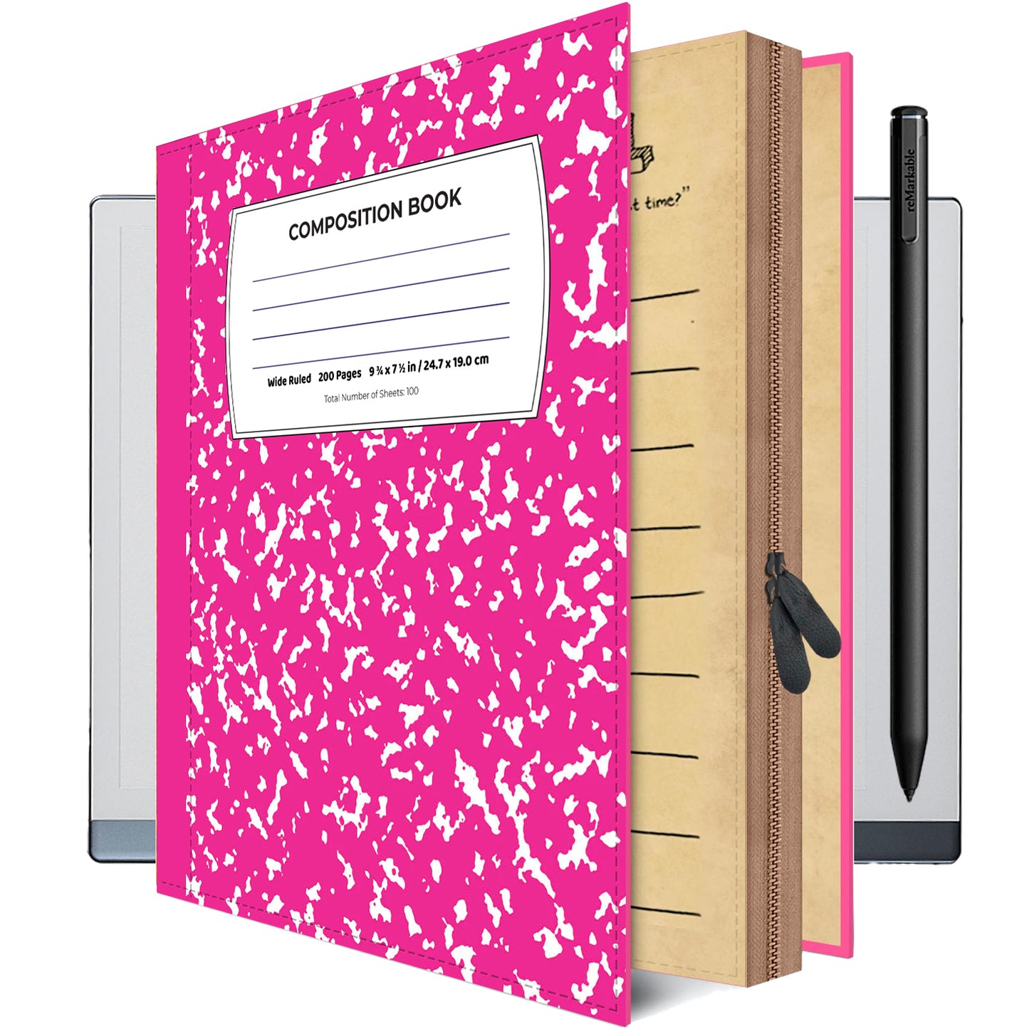 Pink COMPOSITION BOOK Supernote A5x Case Folio