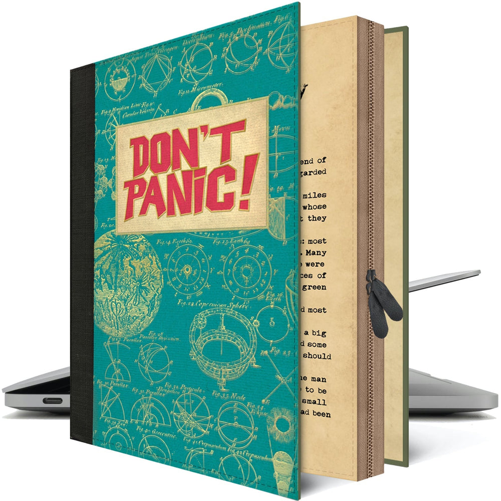 DON'T PANIC Laptop Case | Lenovo Ideapad 3 Chromebook Model 14m836 Laptop Case, HP Spectre x360 15.6 inch Case, Asus ROG 17 inch Zephyrus 68 Laptop Case, Acer Swift 3 14